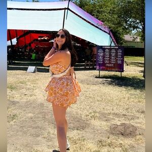 Floral Strapless Romper